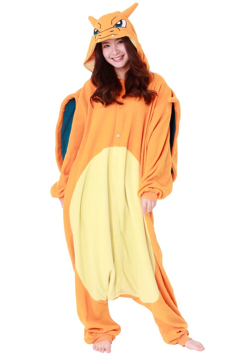 SAZAC Kigurumi - Pokemon - Charizard - Onesie Jumpsuit Halloween Costume Orange - Image 1